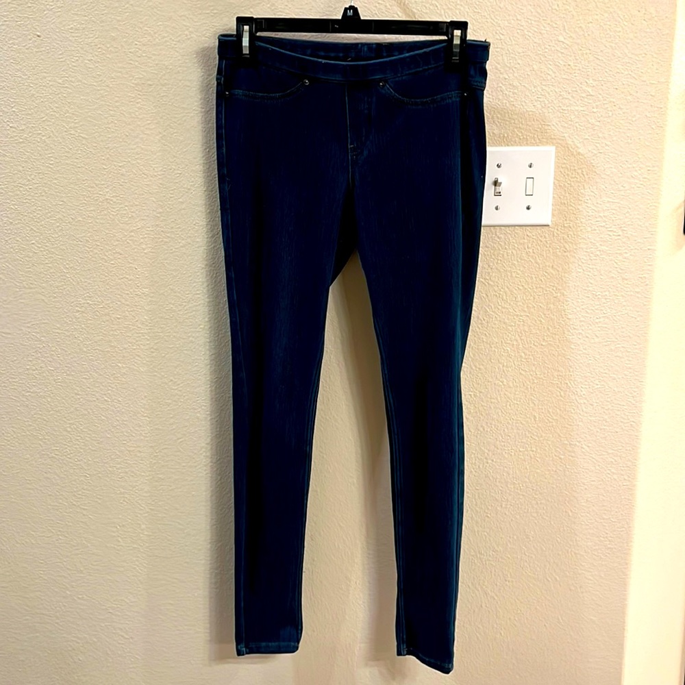 Hue skinny pull on leggings Size Small Blue denim